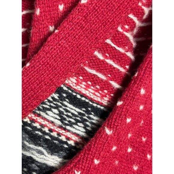Eddie Bauer Wool Vest Fairisle Knit Red Vgt Heritage Equestrian Academia Wom XS - Picture 11 of 12